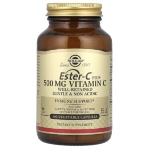 Solgar Ester-C Plus, Vitamin C, 500 mg, 100 vegetable capsules