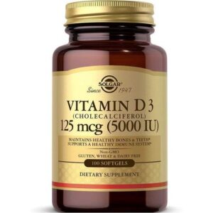 Solgar Vitamine D3 5000 UI 125 µg 100 Capsules