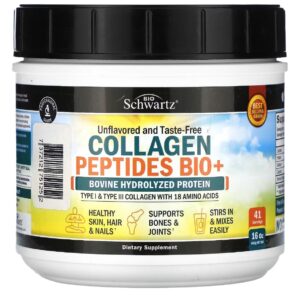 BioSchwartz Collagene Peptides Bio type I et de type III avec 18 acides aminés, Sans arôme