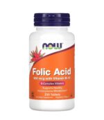Now Foods Folic Acid,acide folique b9 800 mcg, 250 Tablets