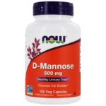 Now Foods D-Mannose, 500 mg, 120 Gélules végétales