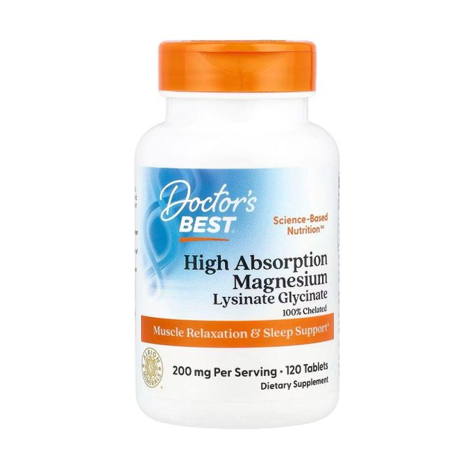 Doctor's Best Magnésium à haute absorption, -200 mg, 120 gélules vég