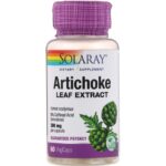 Solaray Extrait de feuille d'artichaut, 300 mg, 60 capsules végétariennes.