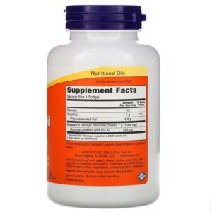 Now Foods Huile de bourrache, haute concentration d'AGL, 1 000 mg, 120 gélules