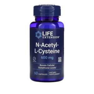 Life Extension N-Acetyl-L-Cysteine NAC Respiratory Health, Liver Health, NAC 600 mg, 60 Capsules