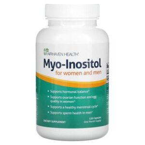 Fairhaven Health Myo Inositol pour les femmes et les hommes, 120 capsules
