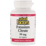 Natural Factors Citrat de potassium, 99 mg, 90 comprimés