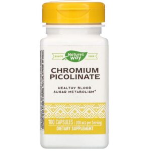 Nature'S Way Picolinate de chrome, 200 mcg, 100 Gélules