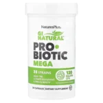 NaturesPlus GI Natural Probiotic Mega ( Mégaprobiotiques ), 120 Billion CFU, 30 Capsules
