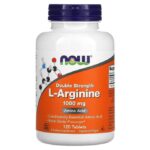 Now Foods L-arginine Double efficacité, 1000 mg, 120 comprimés.