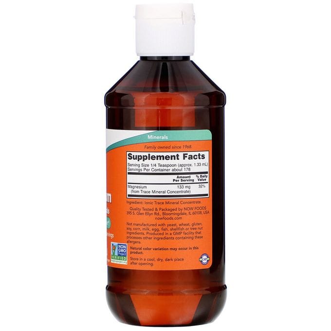 Now Foods Magnésium liquide très concentré avec traces de minéraux, 237 ml – Image 2