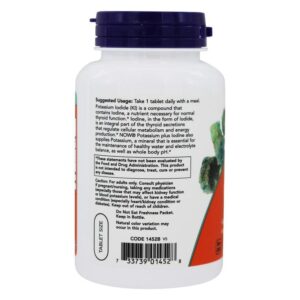 Now Foods Potassium plus d'iode 180 comprimés