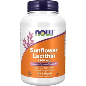 Now Foods Sunflower Lecithin 1200mg Avec Phosphatidyl Choline, 100 Softgels