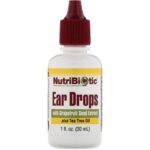 Nutribiotic Gouttes auriculaires avec extrait de pépins de pamplemousse et huile d'arbre à thé, 30 ml