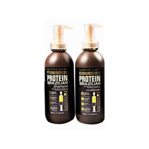 Keratine queen ensemble protein brazilian, shampoing et après-shampoing professionnels