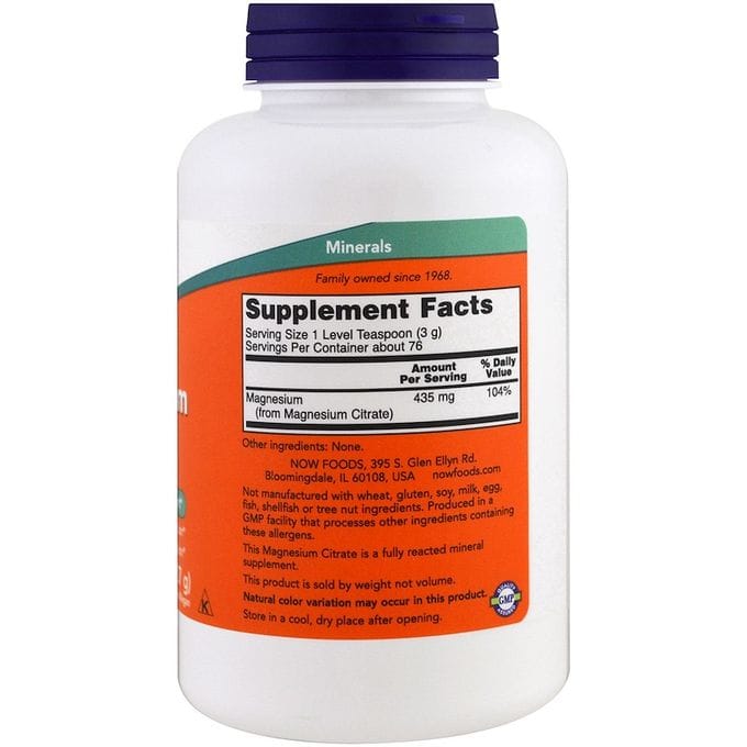 Now Foods Poudre pure de citrat de magnésium, 227 g – Image 2