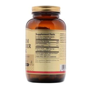 Solgar Fibre de cosses de psyllium, 500 mg, 200 Caps végétales