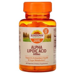 Sundown Naturals acide alpha lipoique 600 mg, 60 capsules