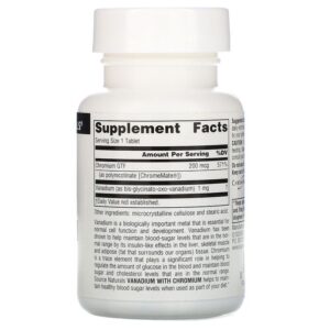 Source Naturals Vanadium avec chrome, 90 comprimés